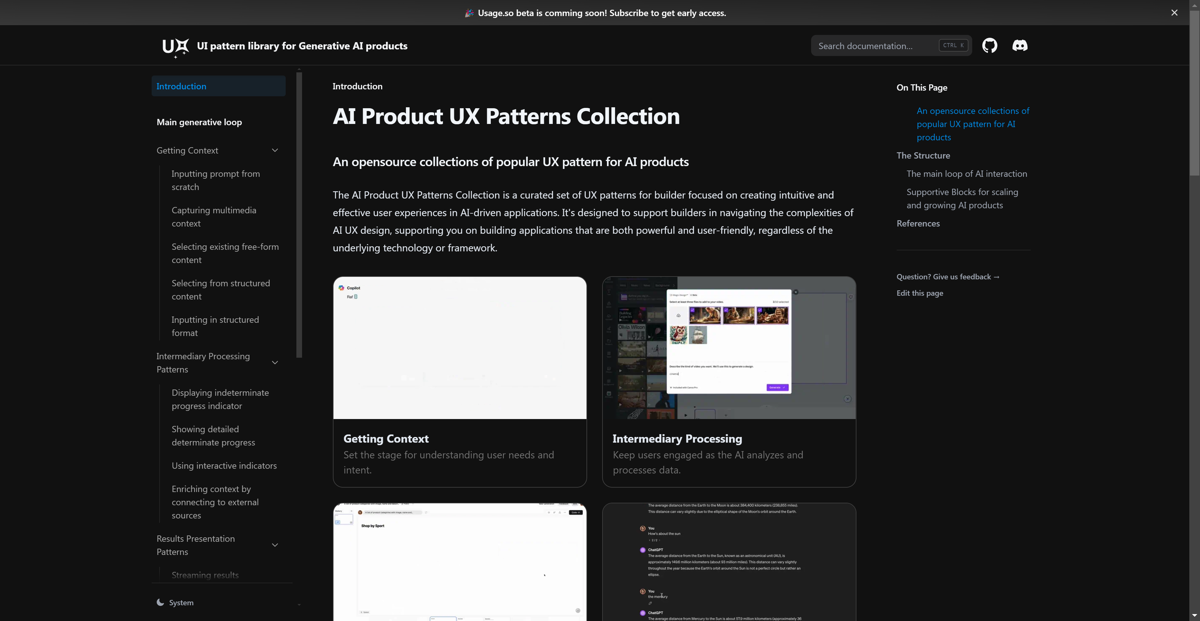AI UX Patterns - Curated Design Library for Generative AI